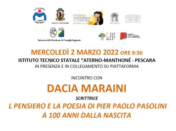 Parco:  Il pensiero e la poesia di Pier Paolo Pasolini a 100 anni dalla nascita 