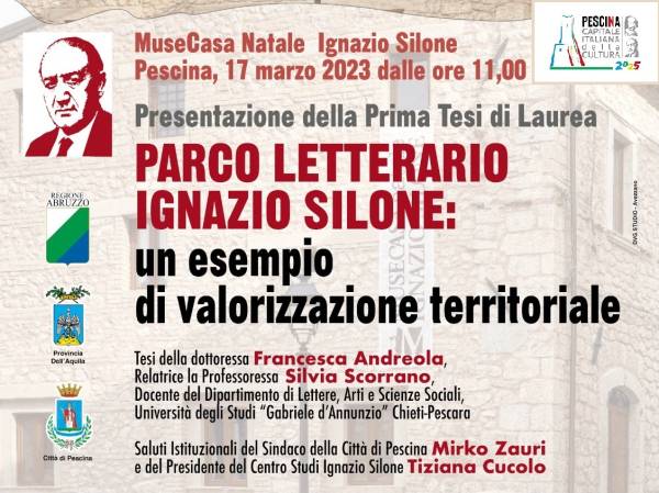 Parco: 1°Annivesario della nascita del Parco Letterario Ignazio Silone a Pescina
