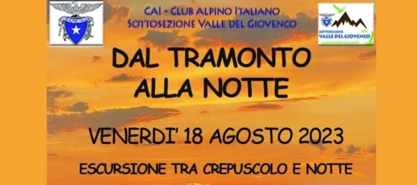 Parco: Dal tramonto alla notte. Escursione al  crepuscolo con il CAI Valle del Giovenco