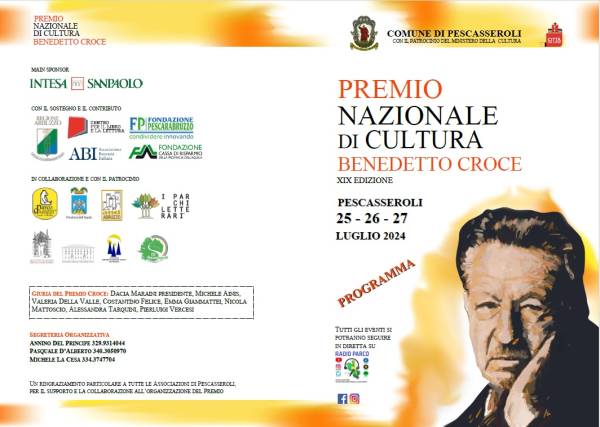 Parco: XIX ed. del Premio Nazionale di Cultura Benedetto Croce