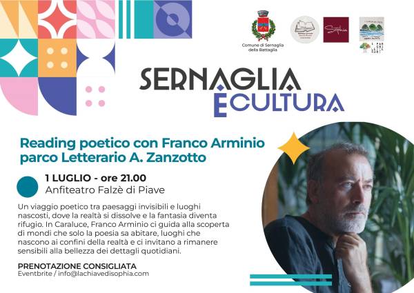 Parco: Reading poetico con Franco Arminio nel Parco letterario A. Zanzotto