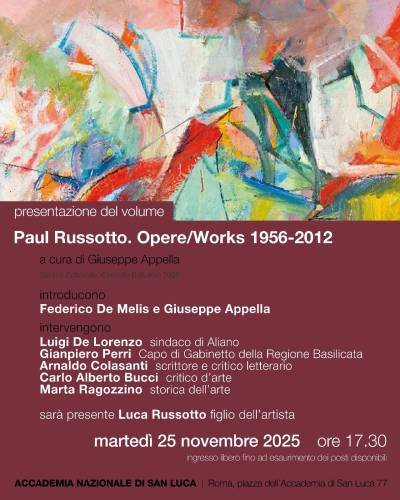 Parco: Paul Russotto all'Accademia Nazionale di San Luca